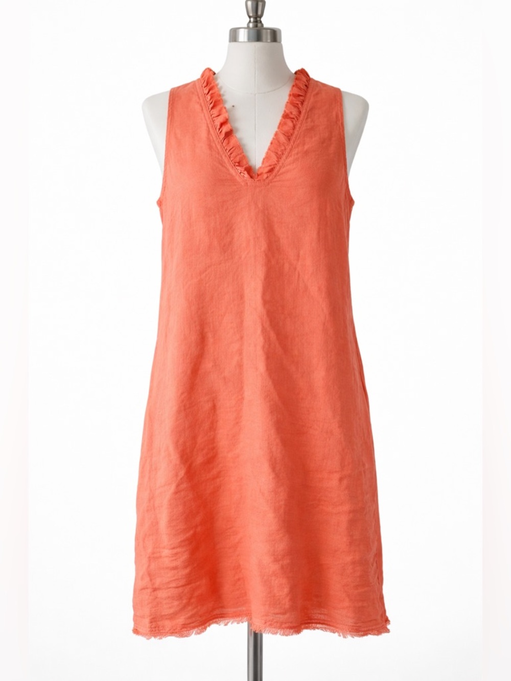 Tommy Bahama Coral Sleeveless V-Neck linen dress . Size medium.